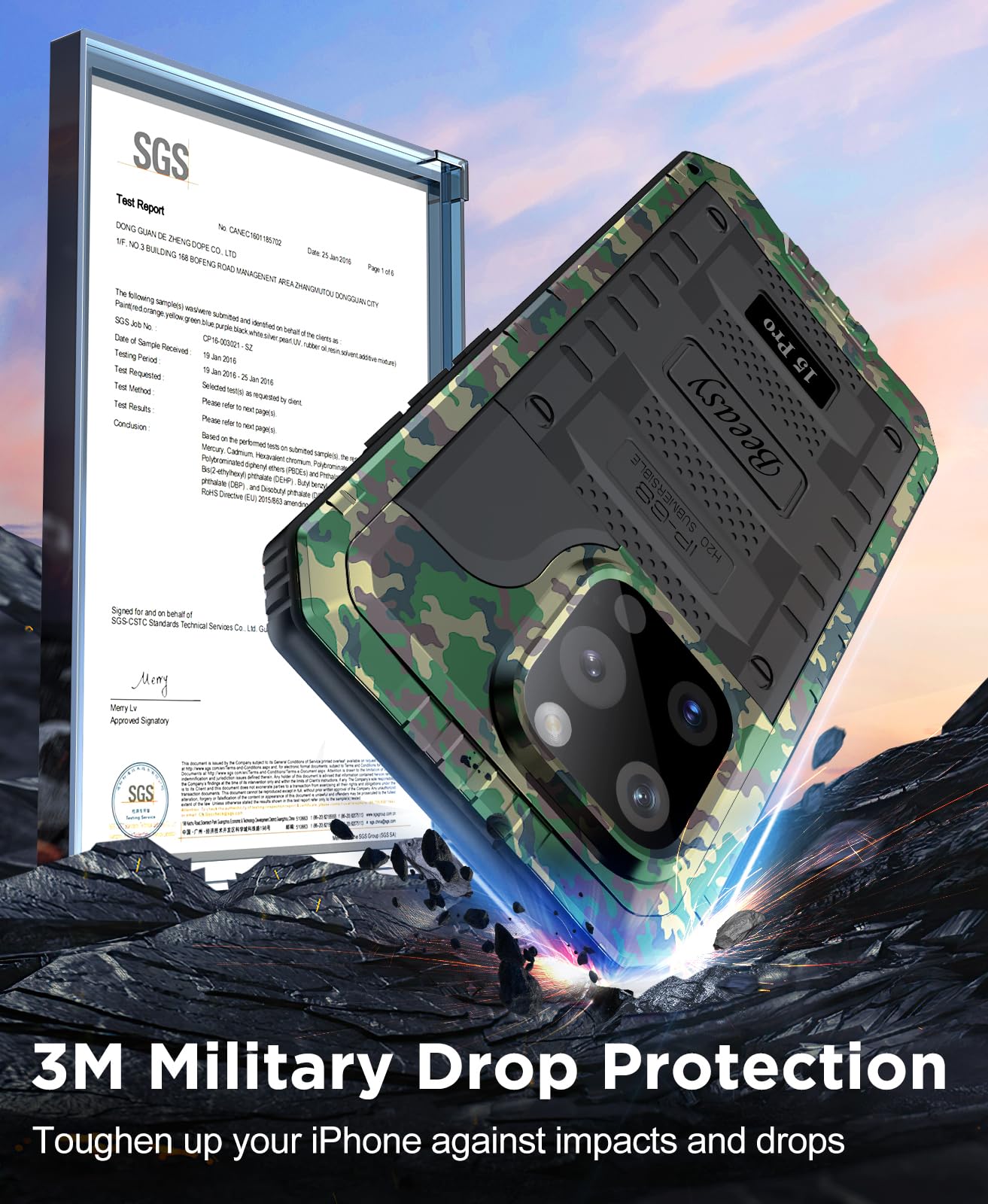 Beeasy for iPhone 15 Pro Case Waterproof Heavy Duty Tough Metal Armour Cover Shockproof Dustproof Built-in Screen Protector - Image 4