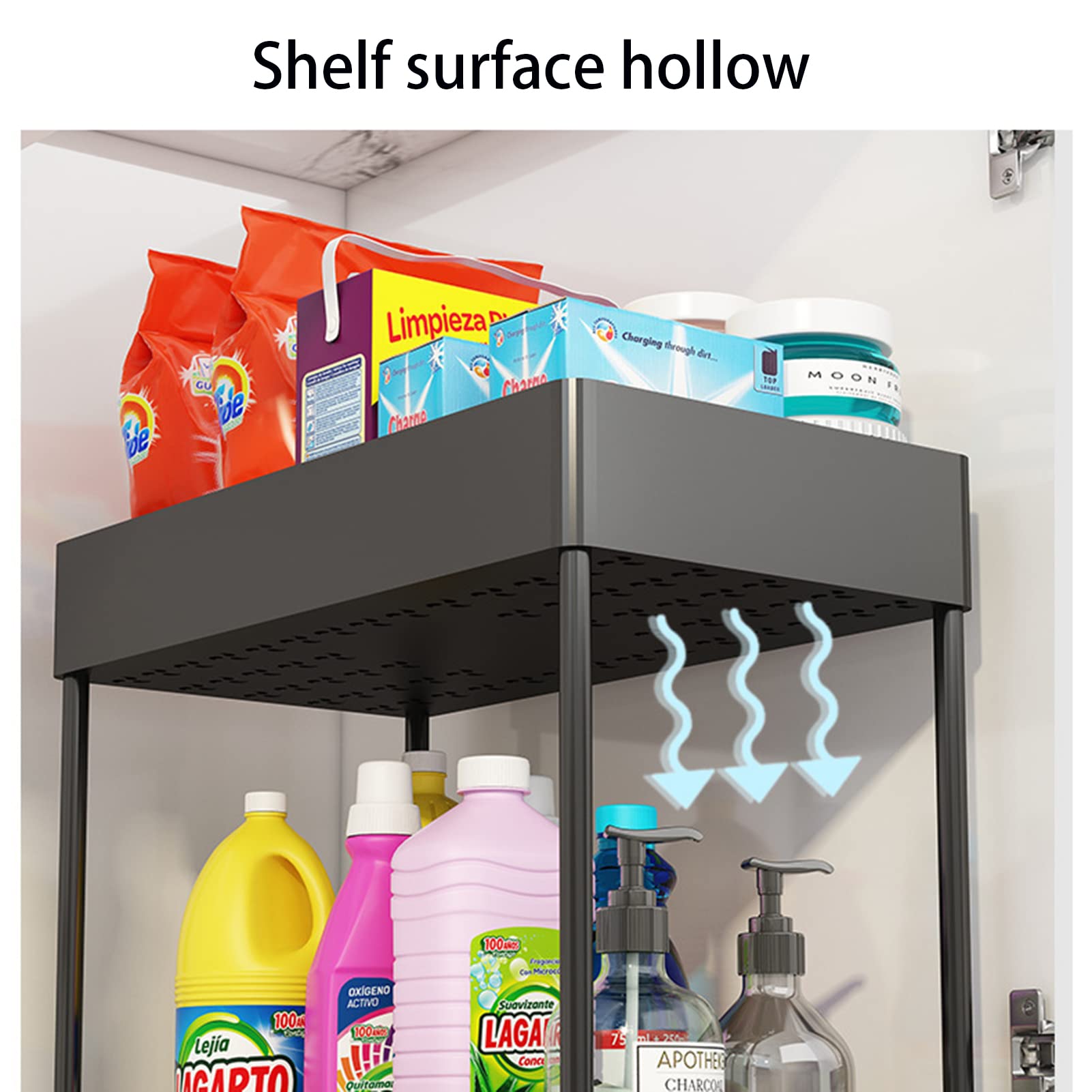 Inovra ® Praktische 2-Laags Organizer Voor Onder De Gootsteen Met Uittrekbare Laden Inovra ® Praktische 2-Laags Organizer Voor Onder De Gootsteen Met Uittrekbare Laden