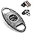 CIGARLOONG Cigar Cutter Bronze Classic Double Cut Blade Cigar Guillotine (Silver+Black)