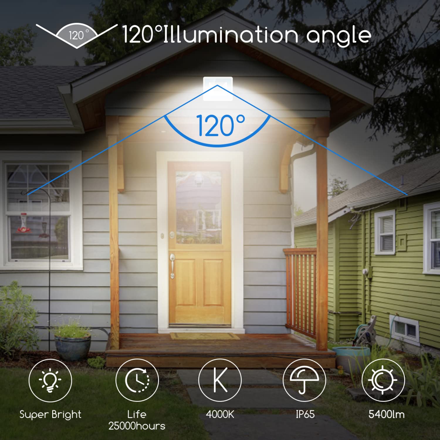 Foco LED Exterior Aigostar 50W 4300LM IP65 ¡Ideal Para Jardín, Patio O Garaje!