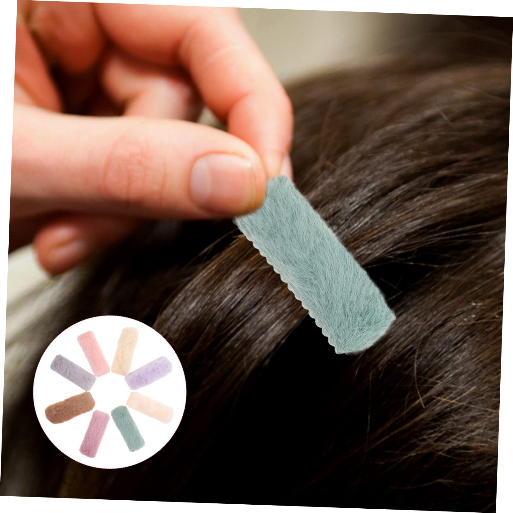 Housoutil 48 Piezas Pasadores cuadrados mullidos accesorios para el cabello de niñas pinzas para el cabello pequeñas pinza de pelo flequillo pinzas para el cabello para niñas