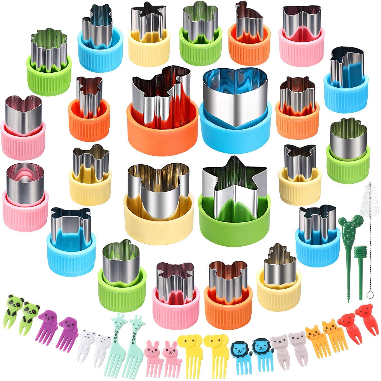 Juego De Formas DE CORTADOR De Verduras De Acero Inoxidable Para Niños, Mini Cortador De Frutas De Alimentos DIY, Molde De Sellos De Galletas Con Tenedor - AliExprs