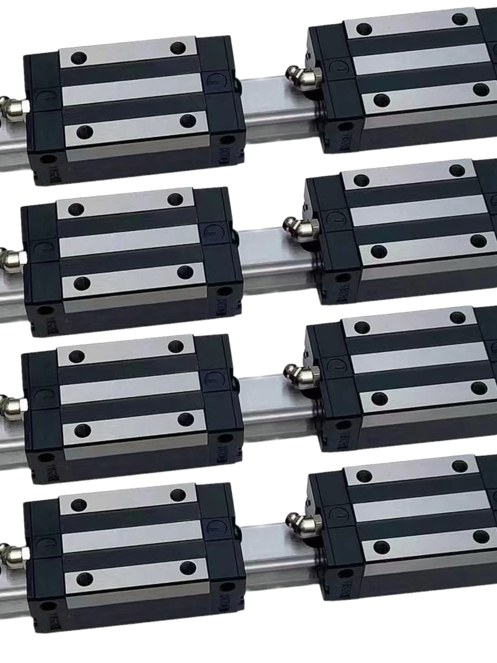 Coavoo HG25 CNC Linear Rail 4PCS HGH25 116.14 inch / 2950mm Length 25mm Width Square Linear Slide Guideway Rail + 8PCS HGH25 CA Carriage Bearing Slider Sliding Block Kit for DIY CNC Routers