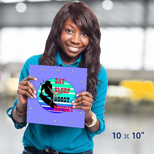 Miniatura 4 de 3dRose, Eat Sleep Boost Repeat Female Kitesufer Retro Sunset 3, 10x10 Wall Clock