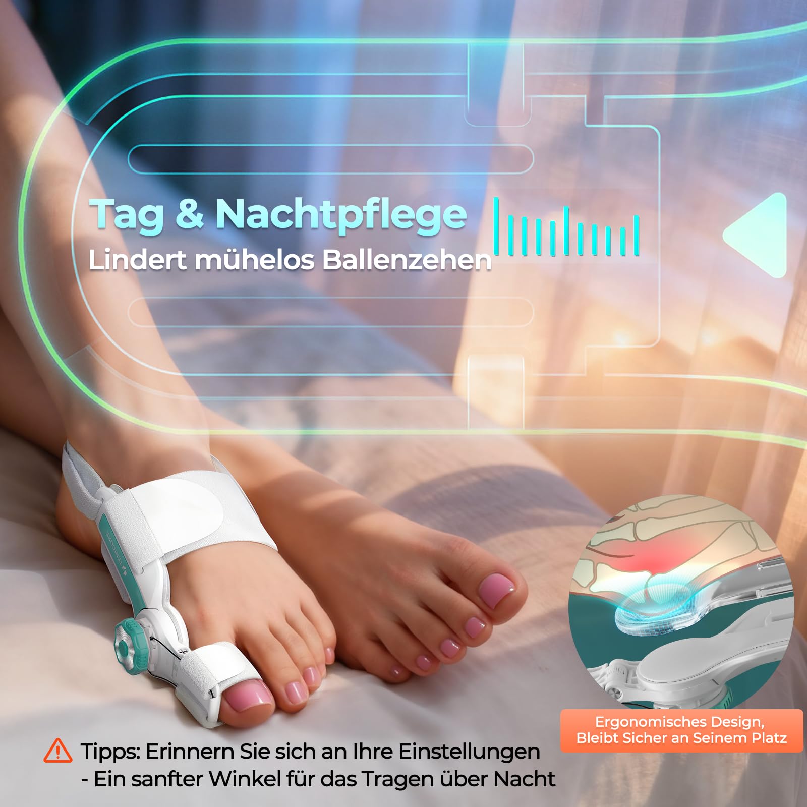 Hallux Valgus Korrektur Einstellbarer Knopf Hallux Valgus Schiene Ballenzeh Mann Frau Zehen Begradigen Links Rechts Fuß Aktualisierte Fassung 2 Stück