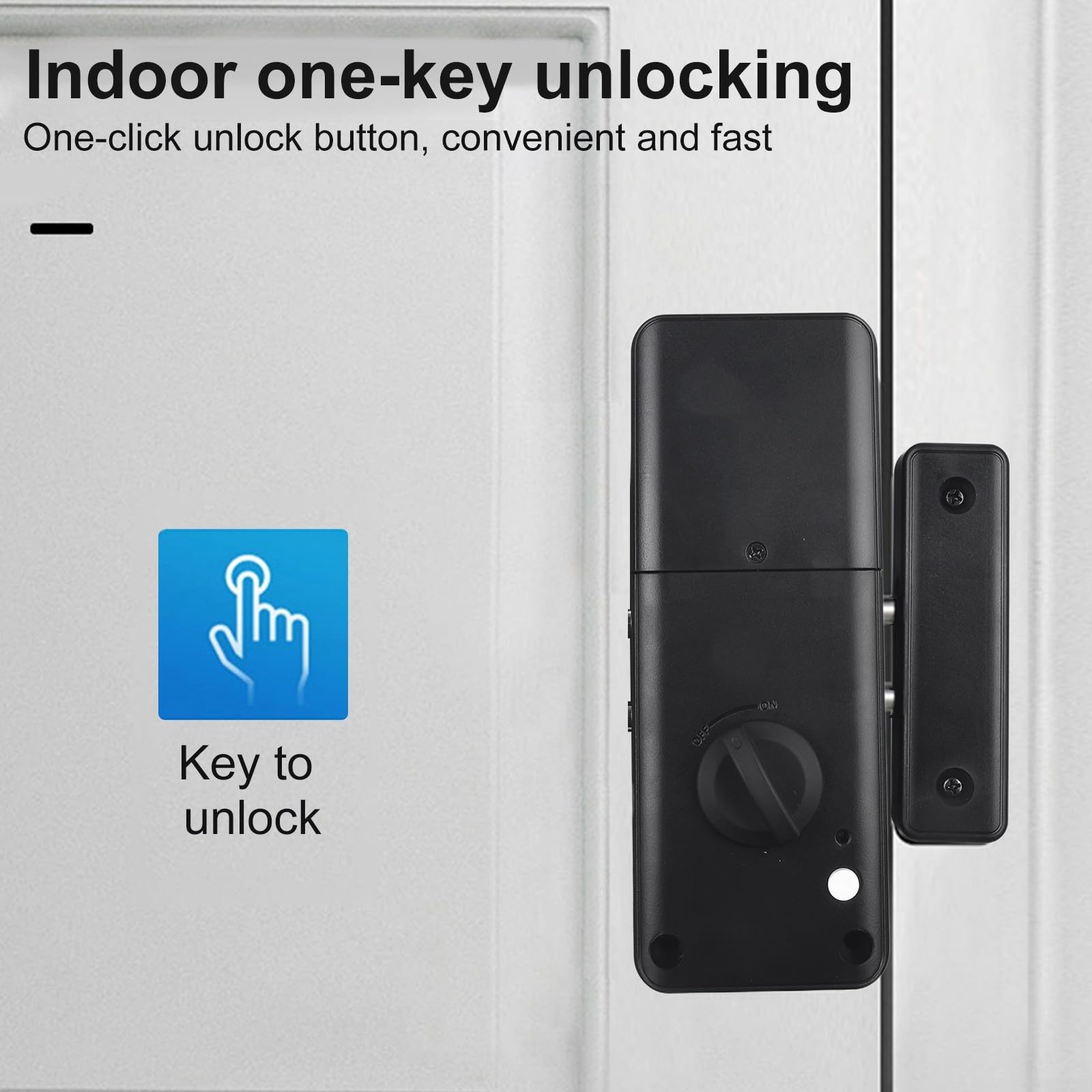 Smart Lock, serratura per porta d'ingresso senza chiave, serratura elettronica con impronte digitali, serratura intelligente WiFi per controllo app TTlock, serratura di sicurezza domestica (nero)