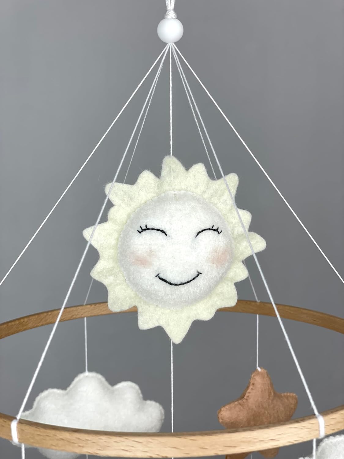 Baby Crib Mobile Neutral Cloud Star Mobile Hot air Balloon Nursery Sun Mobile Gender Neutral Baby Gift