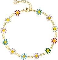 Vista 1 de MTMY Pulsera de cadena de oro para mujer, chapada en oro de 14 quilates, delicada, con cadena ajustable, bonita pulsera de oro de moda