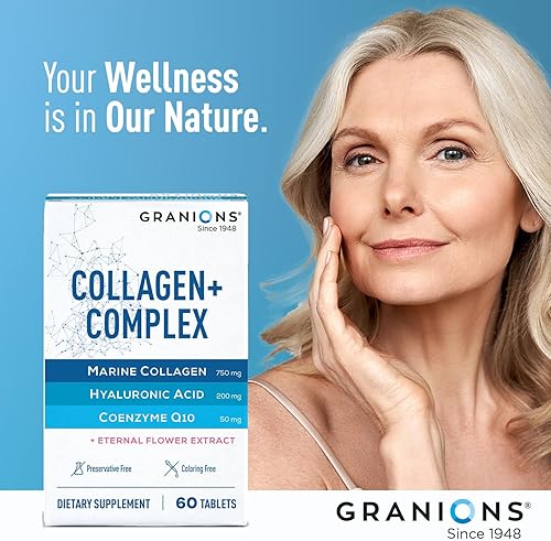 Miniatura 9 de Complejo de pastillas de colágeno marino  Suplemento de ácido hialurónico de 200 mg, coenzima Q10 CoQ10, péptidos de colágeno marino hidrolizados,