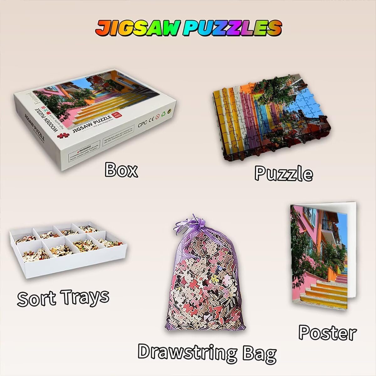 Puzzle 2000 sztuk Włochy, Puzzle Krajobraz dla dorosłych, Klasyczne Puzzle Gry Edukacyjne dla Rodzinnej Aktywności, Najwyższej Jakości Drewniane puzzle z pudełkiem na prezent dla mężczyzny, prezent