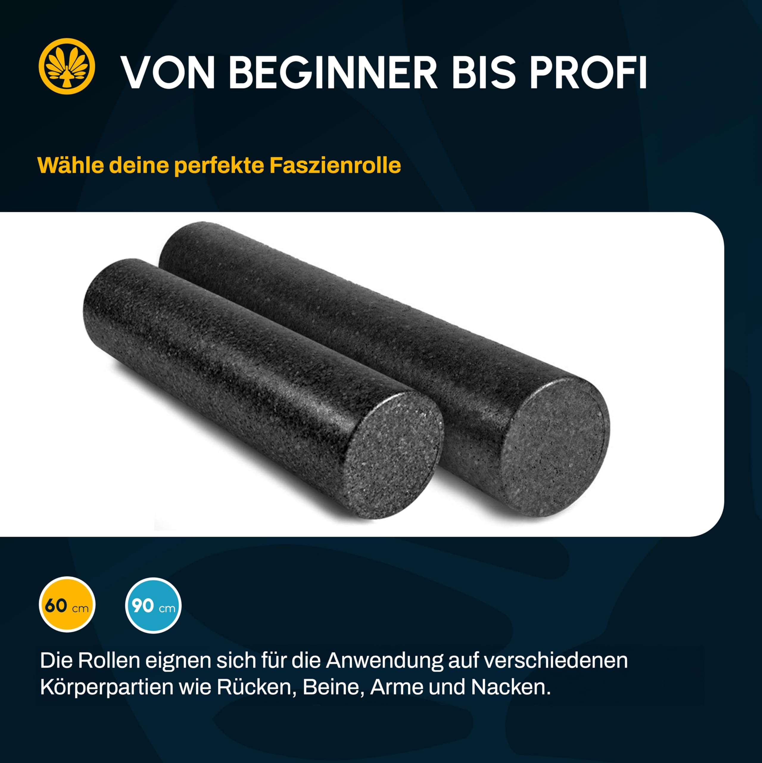 Oliver – Faszienrolle PRO 60cm zur aktiven Behandlung von Muskeln, Verspannungen & Triggerpunkten – Massagerolle für funktionales Training & zur Selbstmassage – Fitnessrolle für Rücken & Beine
