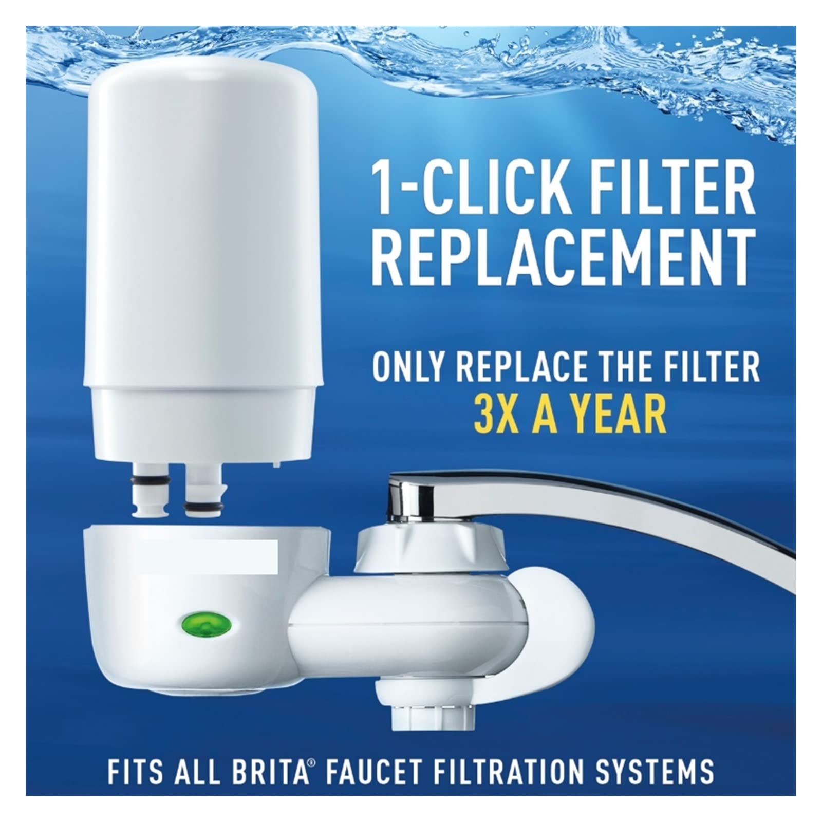 Système de Filtration de Robinet d'eau du Robinet avec Rappel de Changement de Filtre, 36459,Remplacement Moins FréQuent