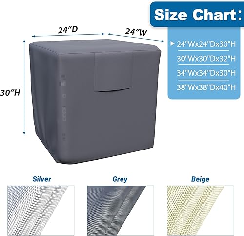 Miniatura 2 de AKEfit Air Conditioner Cover for Outside, Heavy Duty Waterproof AC Defender with Durable Oxford Fabric, Veranda AC Protector (Grey, 24" Wx24 Dx30 H)