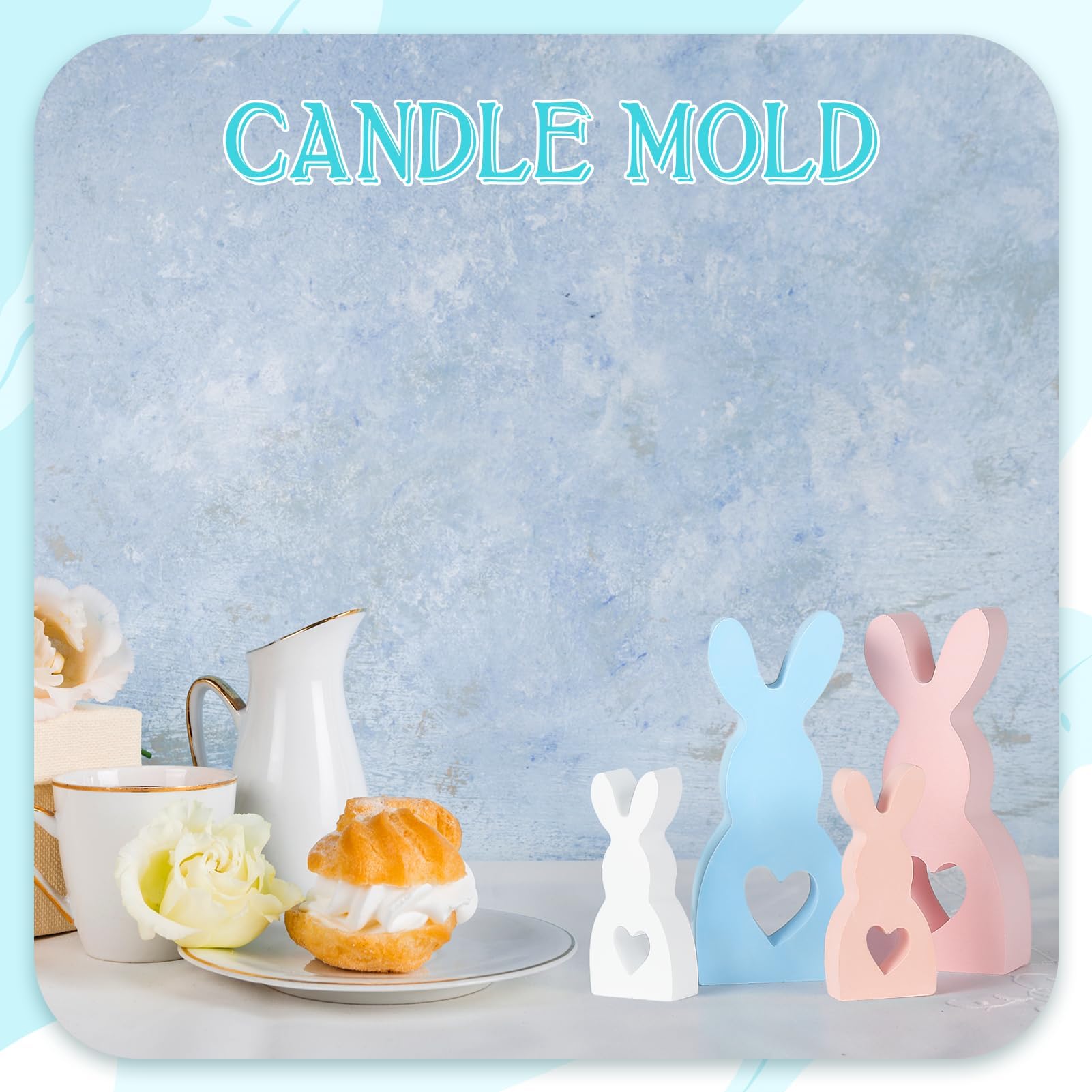 3 stampi in silicone per Pasqua, coniglio pasquale, stampi in silicone per colata di conigli, Pasqua, coniglietto pasquale, stampi in silicone per gesso, candele di cera di soia, regali di Pasqua