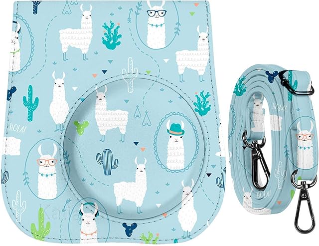 Katia Katia Protective Case for Fujifilm Instax Mini 11/9/8/8+ Instant Film Camera with Accessory Pocket and Adjustable Strap Alpaca.