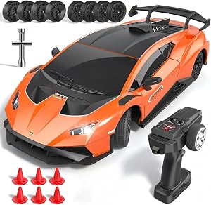 Lamborghini Remote Control Car, 1:18 Scale Officially Licensed Lambo Toy Car, 35KM/H High Speed Fast RC Drift Car with LED Light 2.4GHz Model Cars for Boys Girls Kids Adults Birthday Ideas Gift