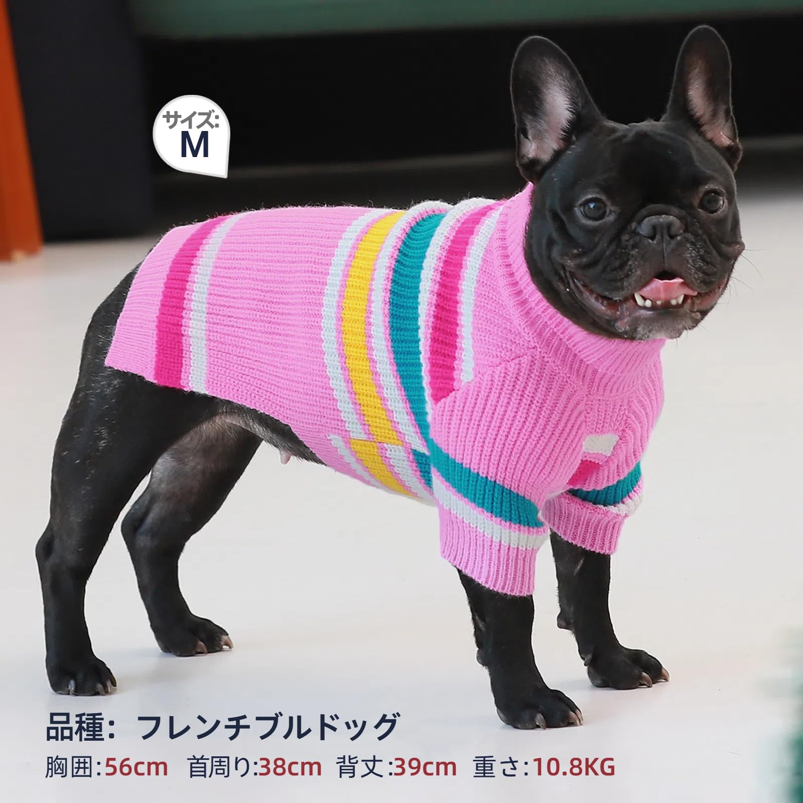 Amazon | IECOii 犬 服 冬 ストライプ 犬用セーター 伸縮性 犬服 秋冬 