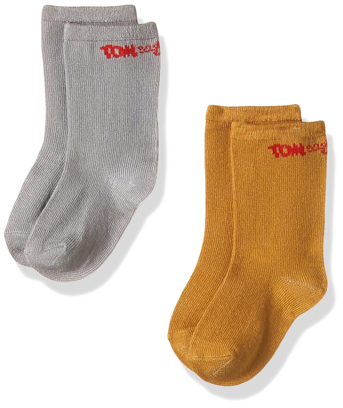 Tom & Jerry Bamboo Cotton Sock - Solid (Pack Of 2) - Grey & Brown 12-24M
