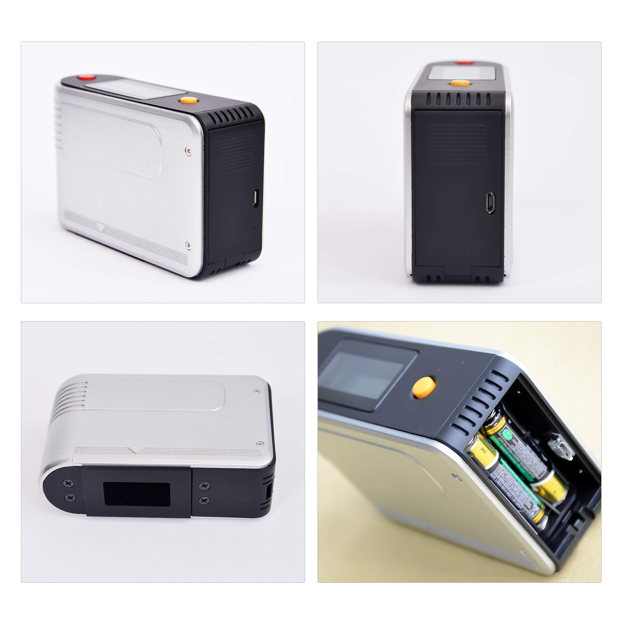 Medidor de brillo de 60 grados, medidor de brillo digital preciso portátil, medidor de brillo de superficie de pintura, medidor de brillo de calibración automática de 0-200 Gu de alta precisión para