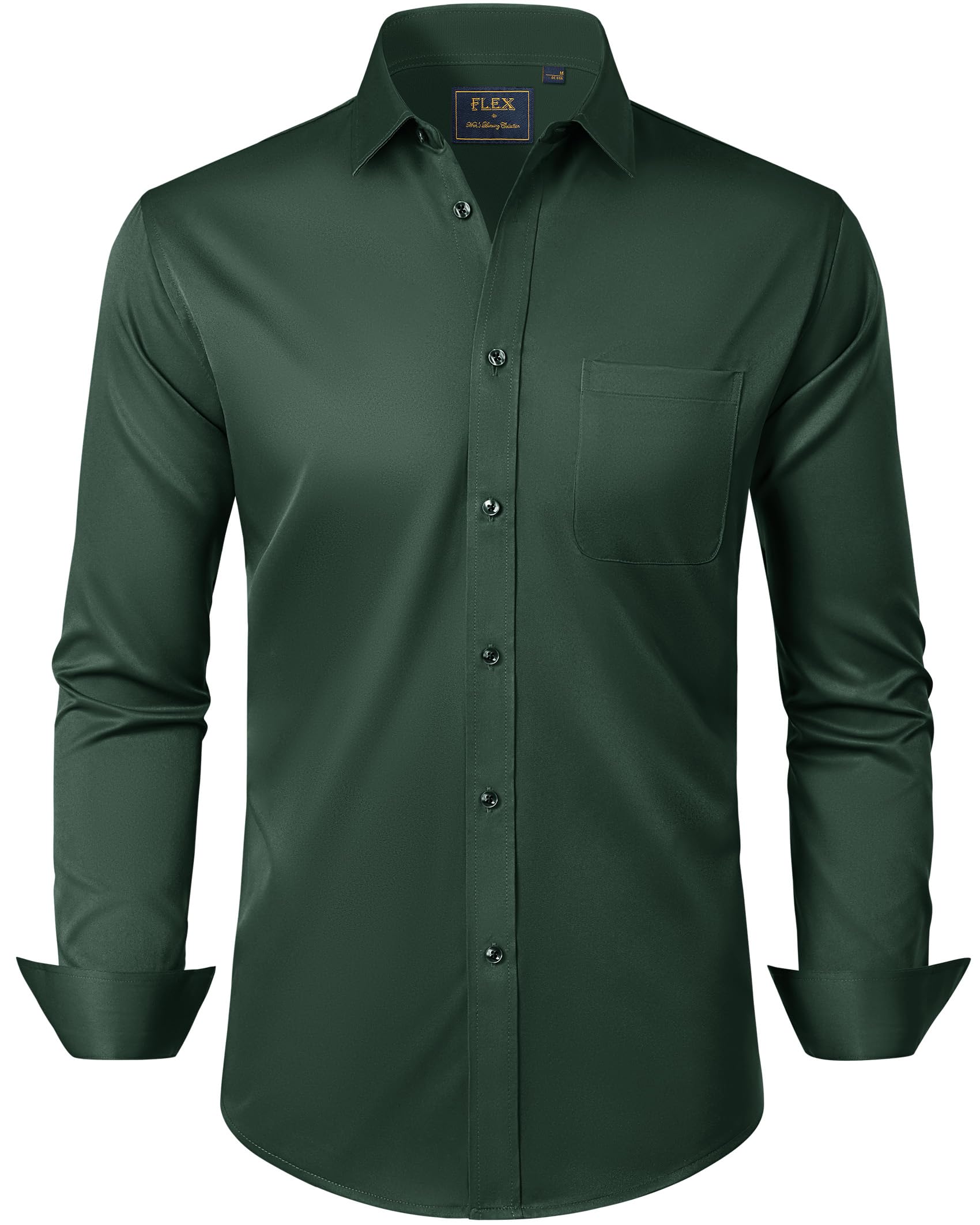 J.VER Hemd Herren Langarm Regular Fit Stretch Business Hemden mit Tasche | Bügelleichtes, Formal, Freizeit, Casual, Atmungsaktiv, für Hochzeit Outdoor Büro Urlaub, für Männer Freund Vater Bruder