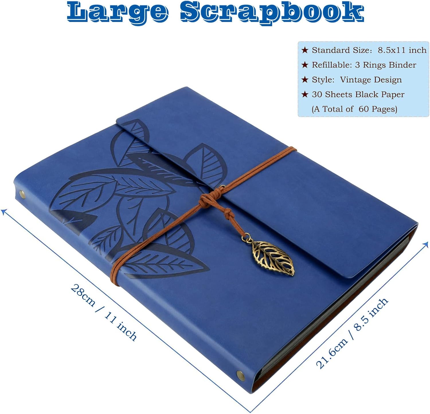 ZEEYUAN Scrapbooking Kits 8.5x11 inch Leather Journal Scrapbook Album DIY Photo Album Family Scrapbook Gift for Couples Anniversary