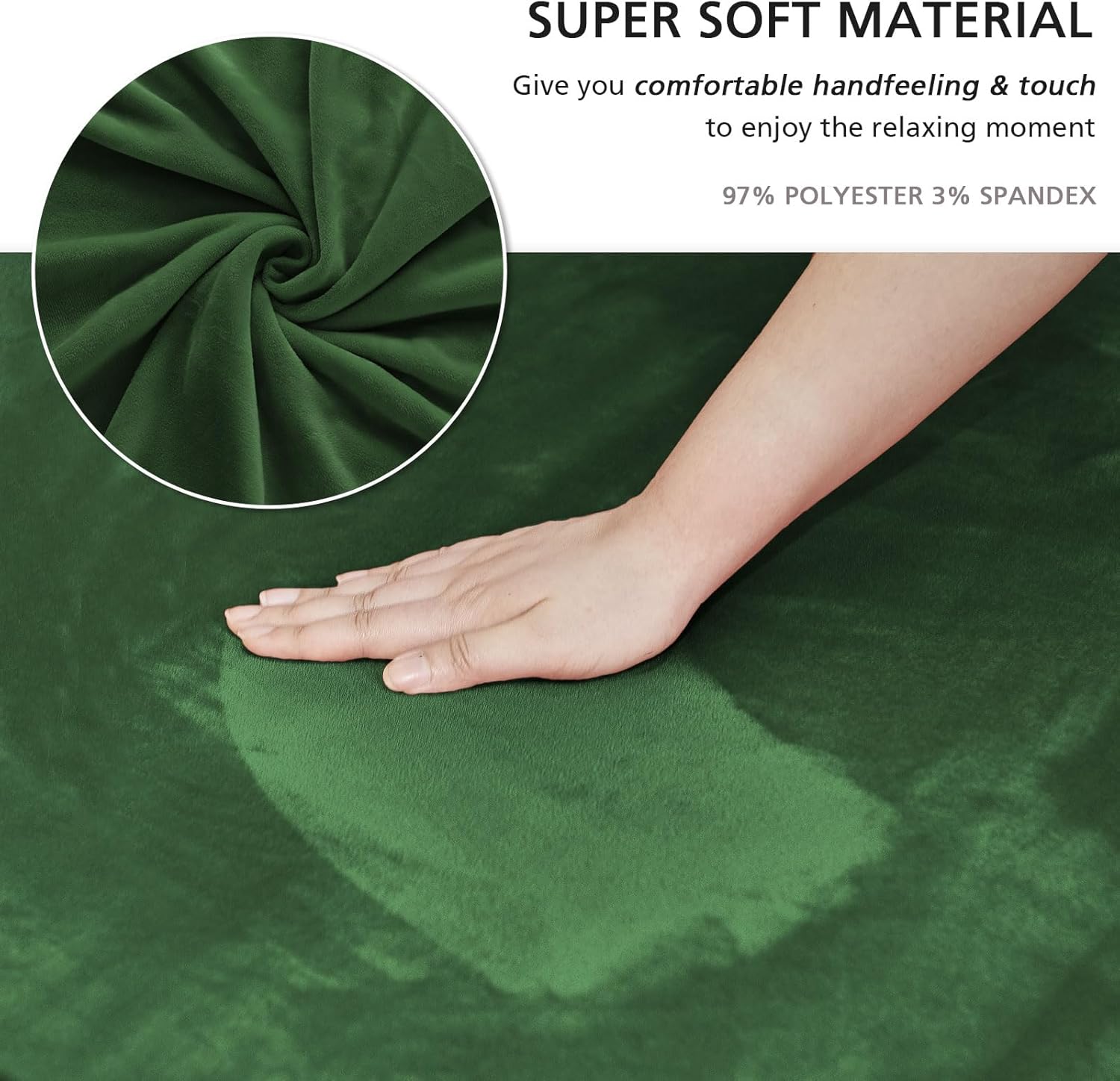 NICEEC Sofa Cover Super Soft 1-Piece Green Sofa Slipcover for Sofas Stretch Universal Spandex Couch Covers for Living Room Easy Fit Washable Furniture Sofa Protector with Skirt