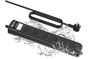 Waterproof Power Strip Surge Protector 6 Outlets