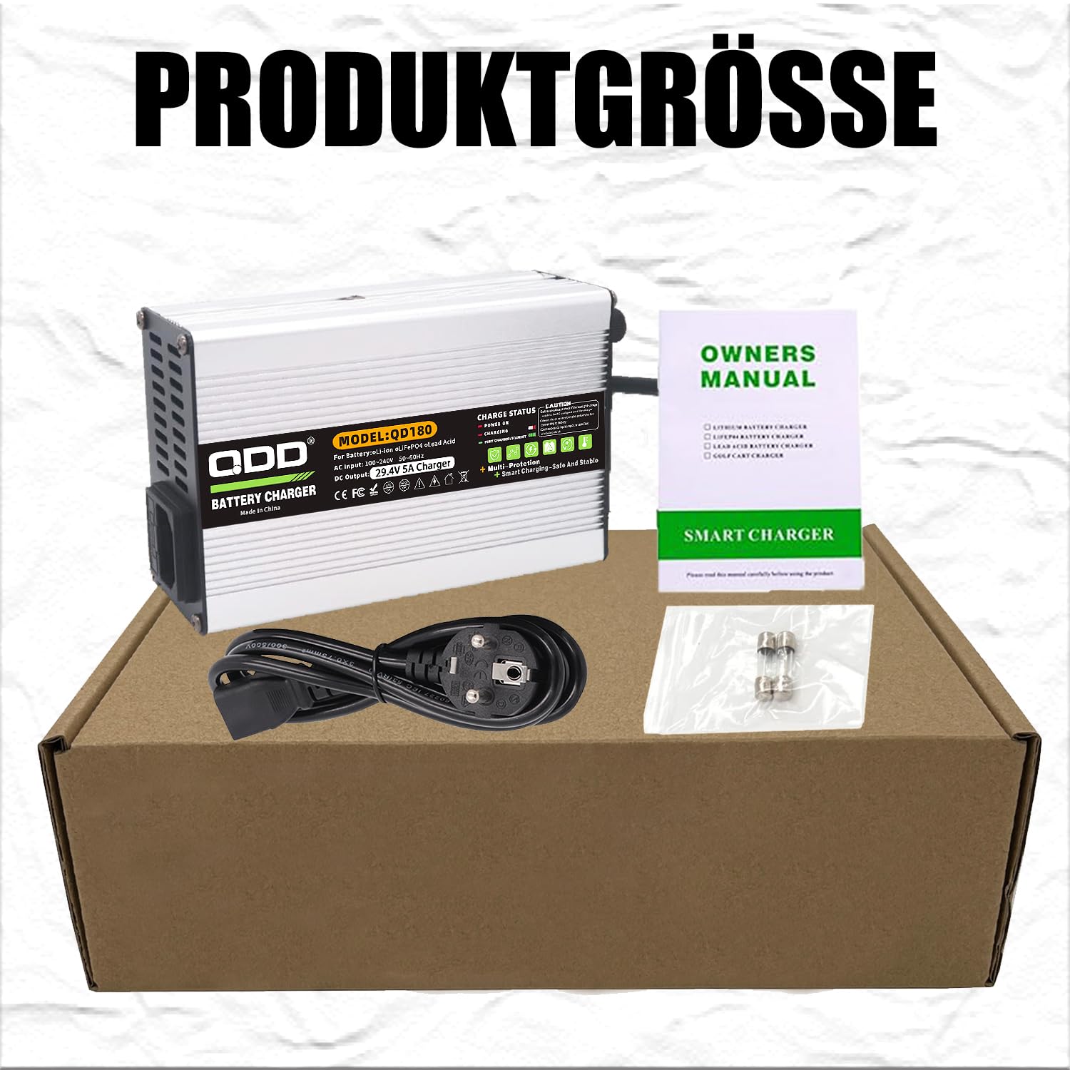 QDD Netzadapter 29,4 V 5 A für Elektrofahrrad Mobilitätsroller Lithium-Akku-Ladegerät 24 V 25,9 V XLR-Anschluss mit 3 Pins