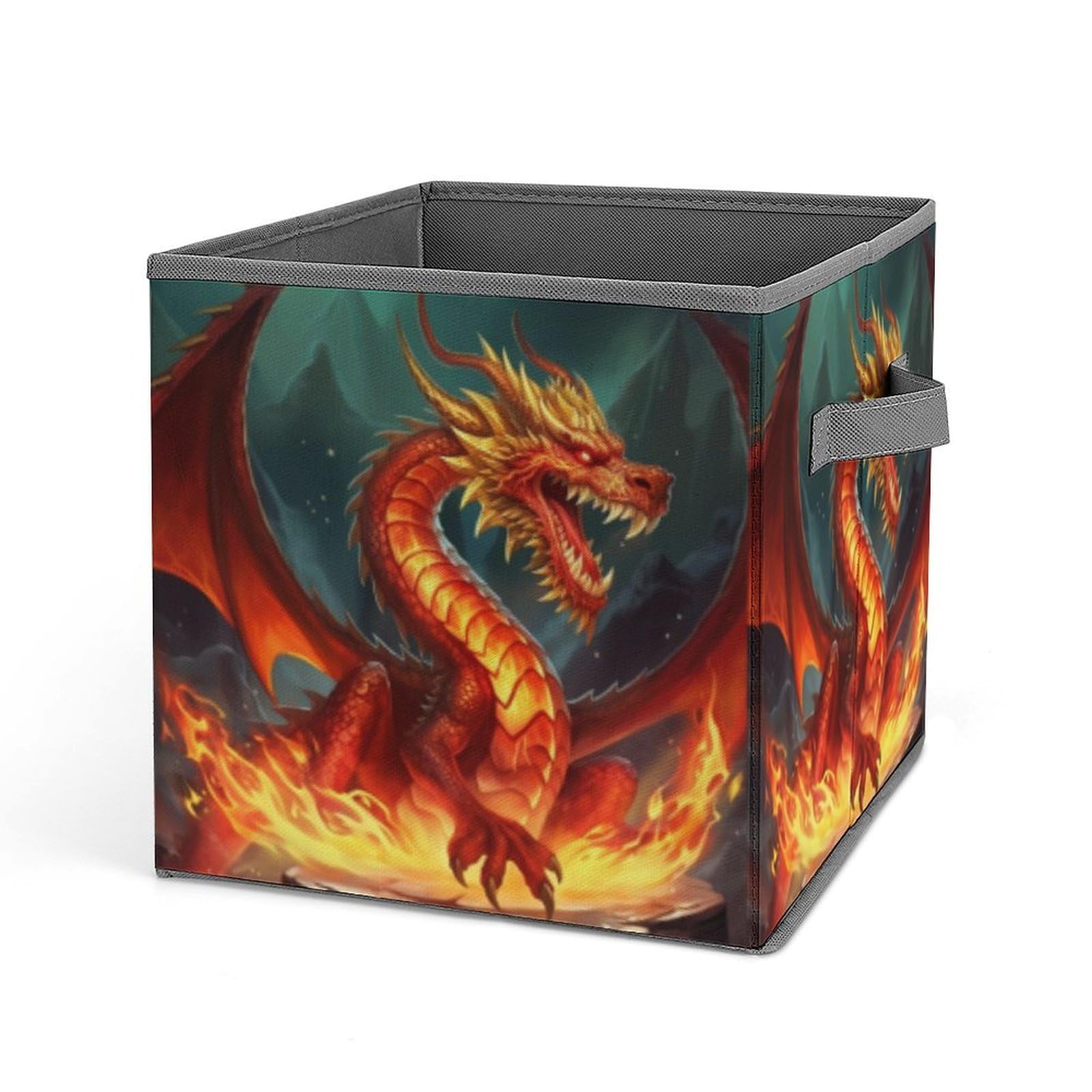 Panier de rangement pliable avec motif dragon haute définition