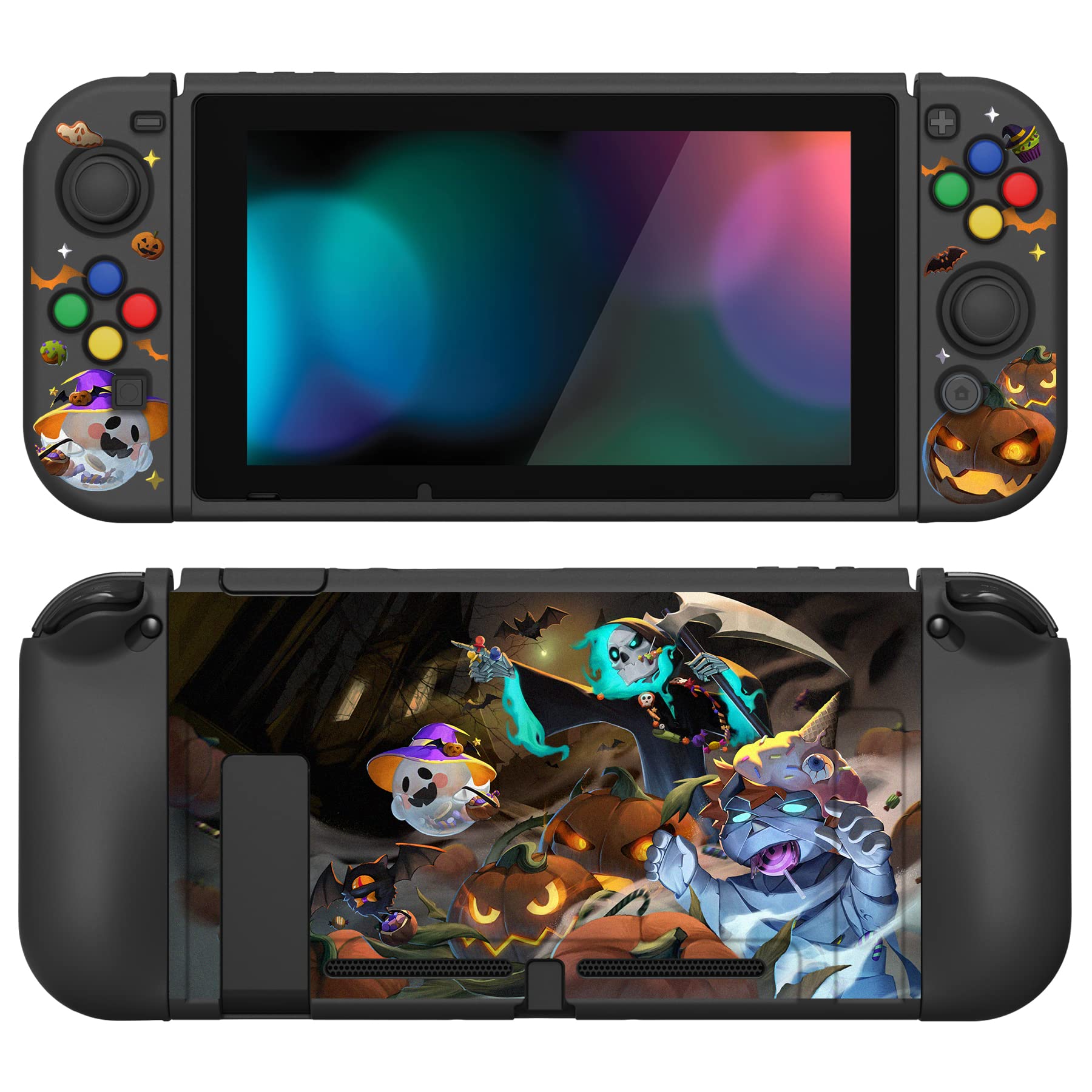 playvital ZealProtect Soft Protective Case for Nintendo Switch, Flexible Cover Protector for Switch with Tempered Glass Screen Protector & Thumb Grips & ABXY Direction Button Caps - Donut Odyssey — view 51