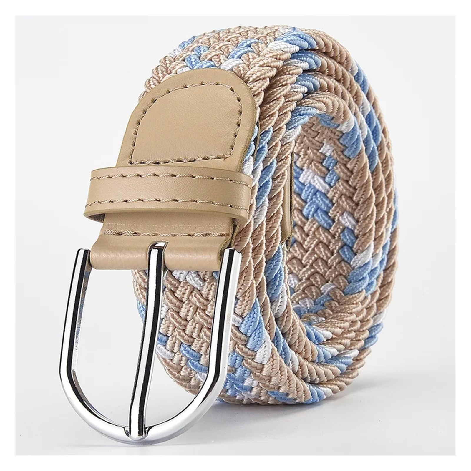Elastischer Gürtel Herren Elastischer Nylon-Jeansgürtel, Unisex, lässig, gestrickt, Dornschließe, gewebtes Segeltuch, elastischer, erweiterbarer Stretch-Bund for Damen und Herren