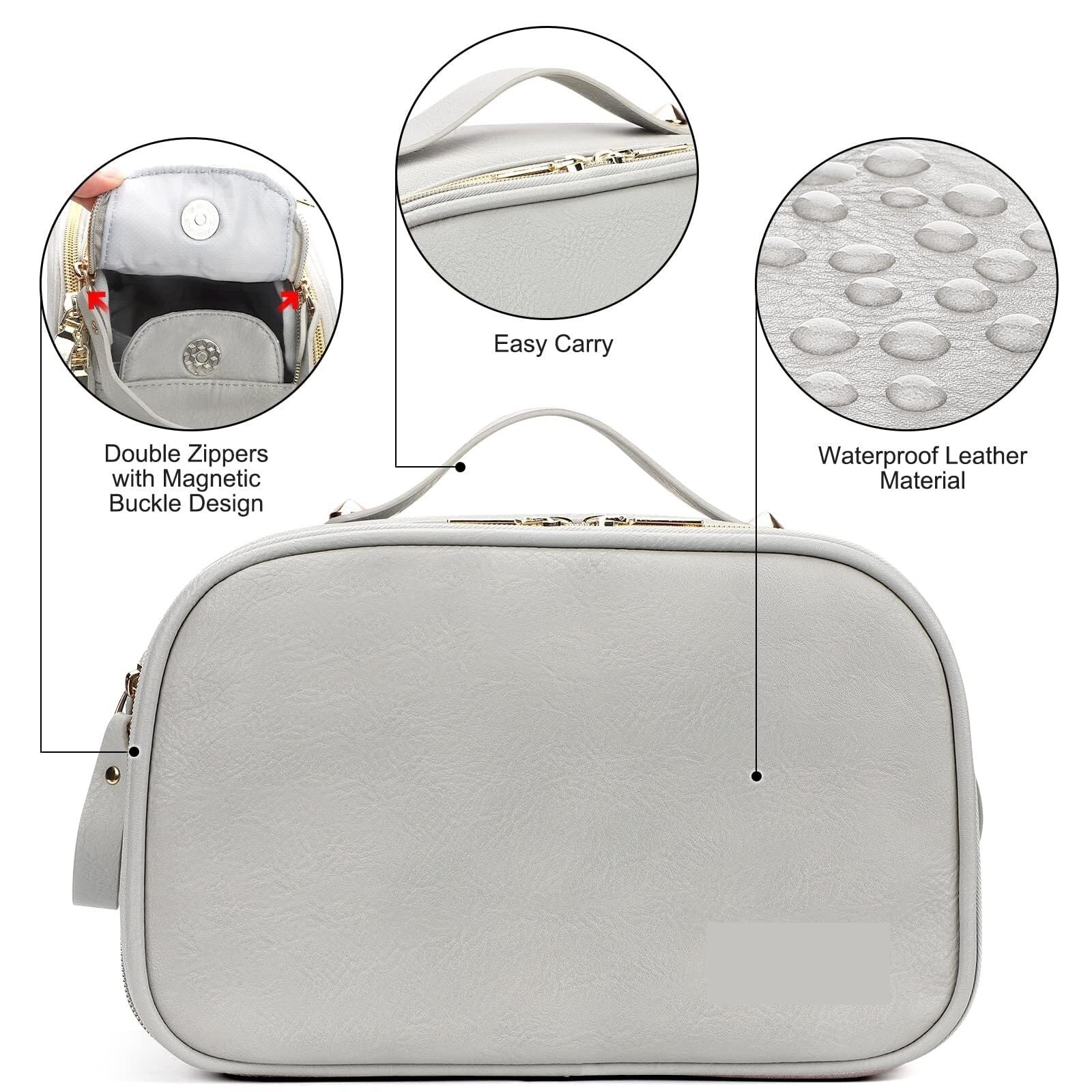 Kosmetiktasche Damen Reise-Kulturbeutel, Make-up-Tasche, Kulturbeutel for Damen, wasserdichte Leder-Kulturbeutel-Aufbewahrung Kulturbeutel