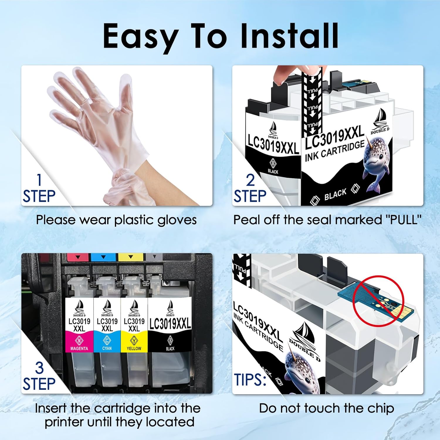 DOUBLE D LC3019 XXL Compatible Replacement for Brother LC3019 LC3019XXL Ink Cartridges Super High Yield for Brother MFC-J6930DW MFC-J6530DW MFC-J5330DW MFC-J6730DW (2BK,2C,2M,2Y) 8Pack