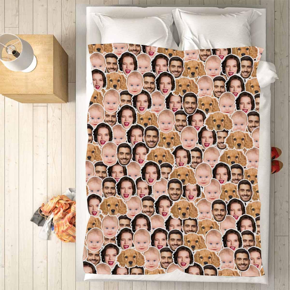 Ships Next Day, Custom Blanket Funny Christmas Gag Gift Custom Face Blanket with Family Members Picture, Personalized Blankets for Dad Mom Couple Grandma Friend Pets Christmas Birthday Memorial Gift - Image 8