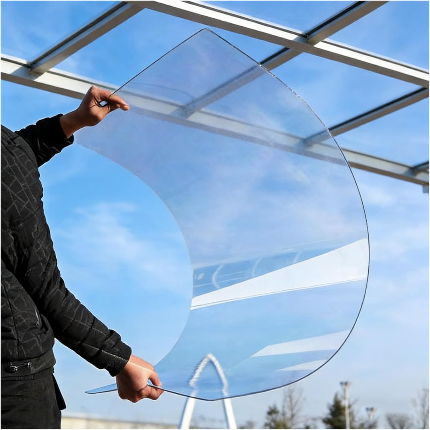 Polycarbonate Clear Plastic Greenhouse Sheet Replacement Roofing Sheet 1mm Panel Resistant Greenhouse Canopy Window Awning Rain Shelter Easy to Bend Cut(1.56x2m/5.12x6.56ft)