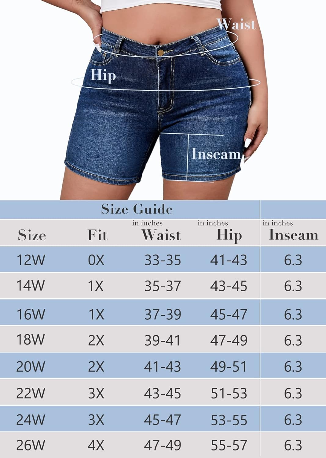 AusLook Plus Size Denim Shorts for Women Casual High Waisted Comfy Stretch Distressed Summer Jean Shorts(12W-26W) : Clothing, Shoes & Jewelry