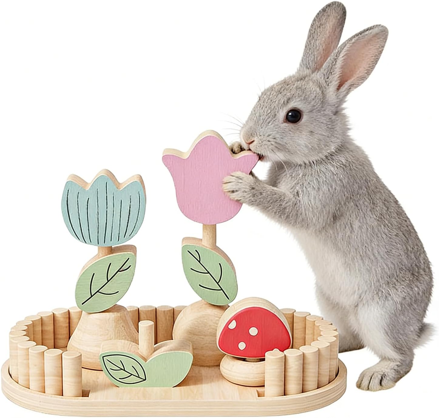 Generisch Kaninchen Spielzeug – Garten-Design Kleintier Käfigzubehör | Holz Kauspielzeug Mit 3 Kau Stäbchen – Für Hamster Und Andere Nager Gehege