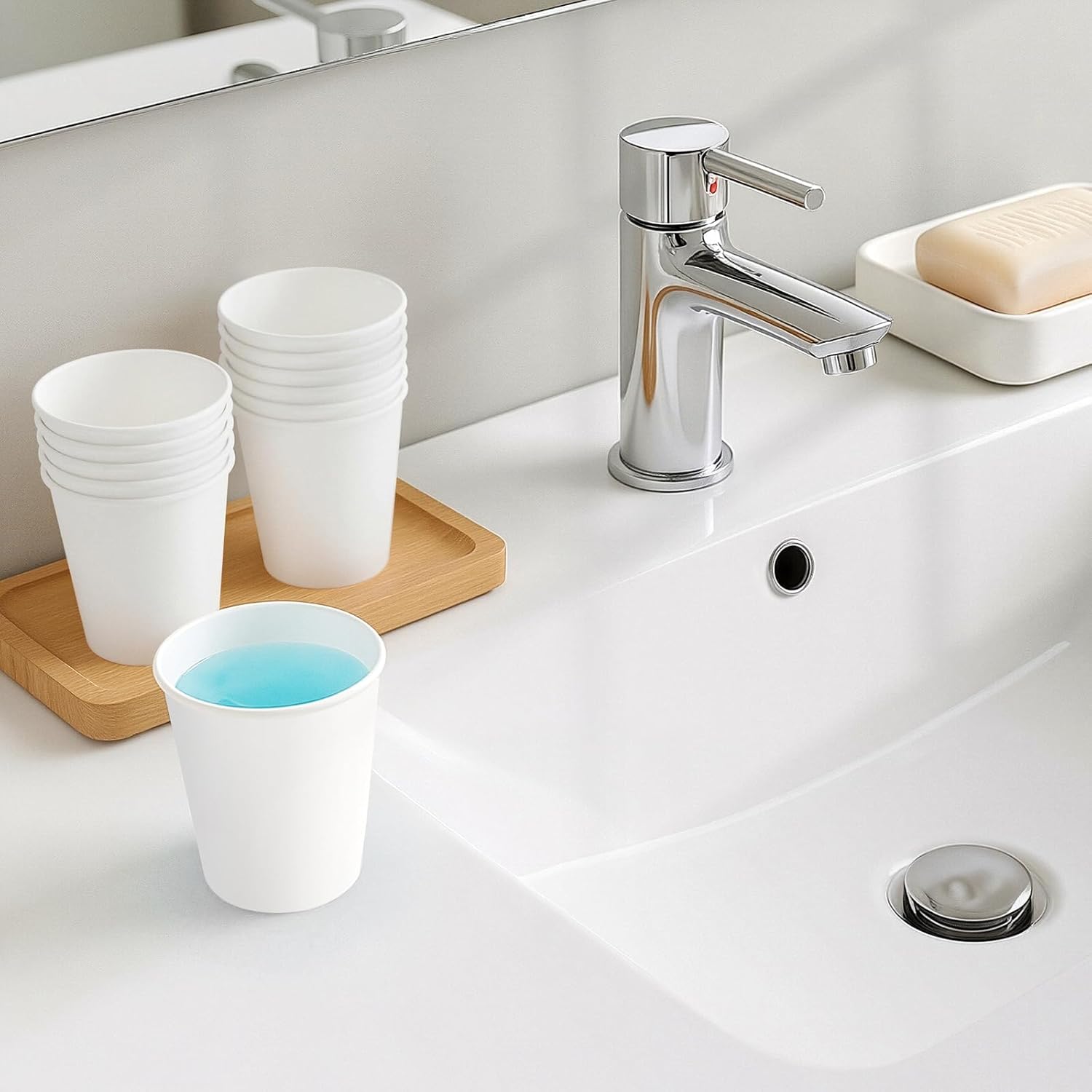 3 oz 1008 Count Disposable Paper Cups, White Mini Mouthwash & Espresso Cups for Bathroom, Sample, Travel 1008 Count