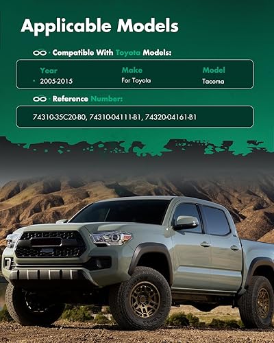 Miniatura 5 de SCITOO Conjunto de visera solar gris del lado derecho del pasajero para parabrisas Toyota Tacoma 2005-2014 sin techo corredizo