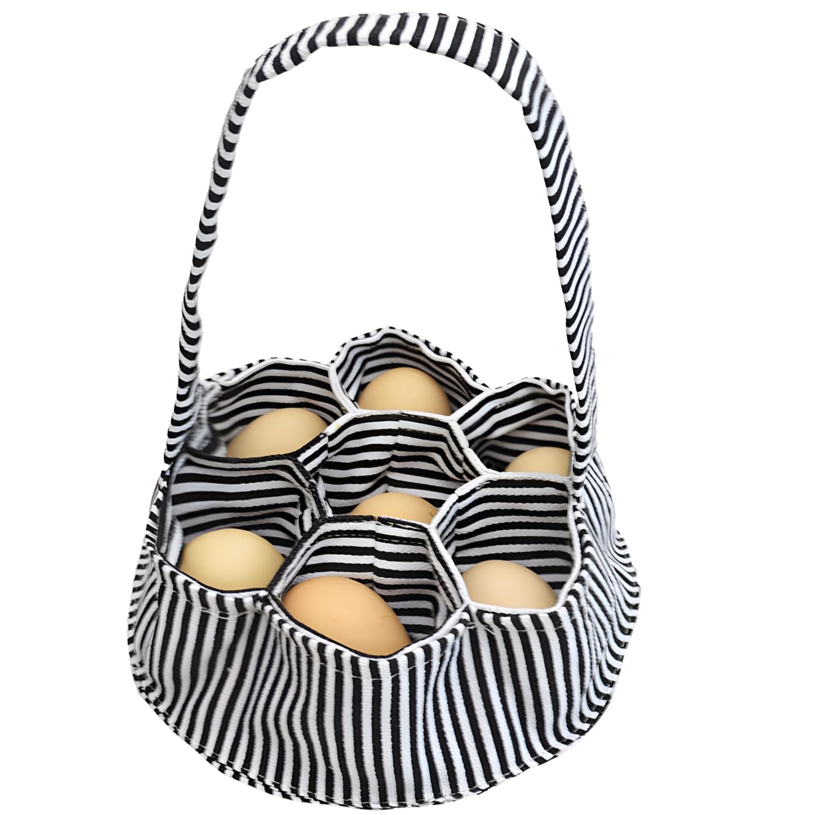 Cesta de recogida de huevos frescos en bolsa de lona portátil con 7 compartimentos
