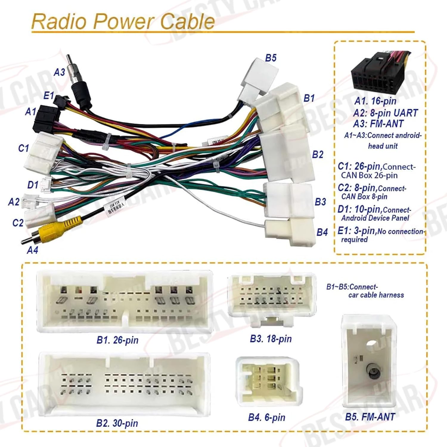 16pin Car Stereo Radio Power Retrofit Wiring Harness Cable Adapter fits for Toyota Alphard Lexus IS250 IS300 High Trim Level with Fiber Optic Amplifier Most CANBUS Decoder