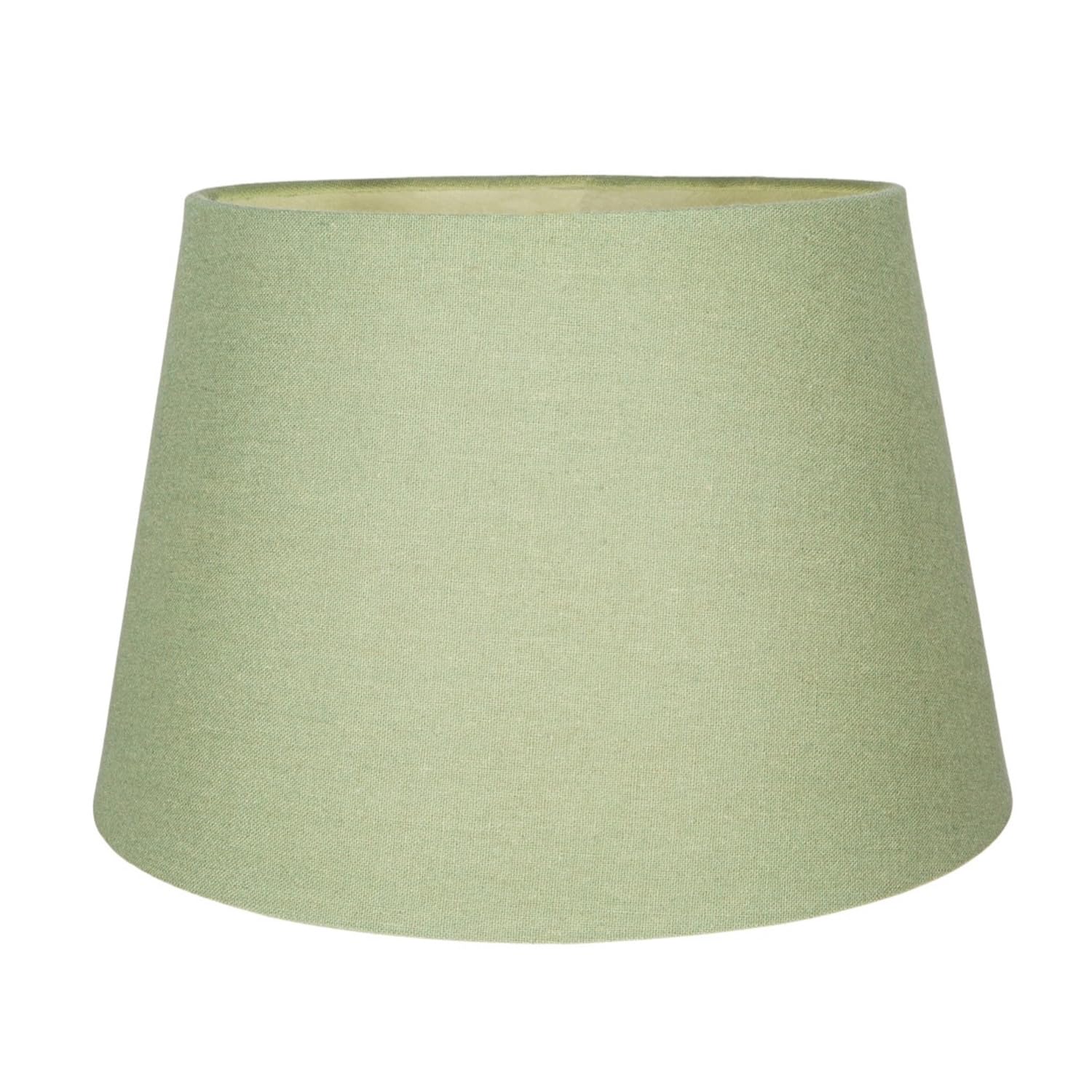 Classic and Traditional 10 Inch Olive Green Linen Fabric Drum Table or Pendant Lamp Shade 60w Maximum | Inner Cotton Lining by Happy Homewares — view 3