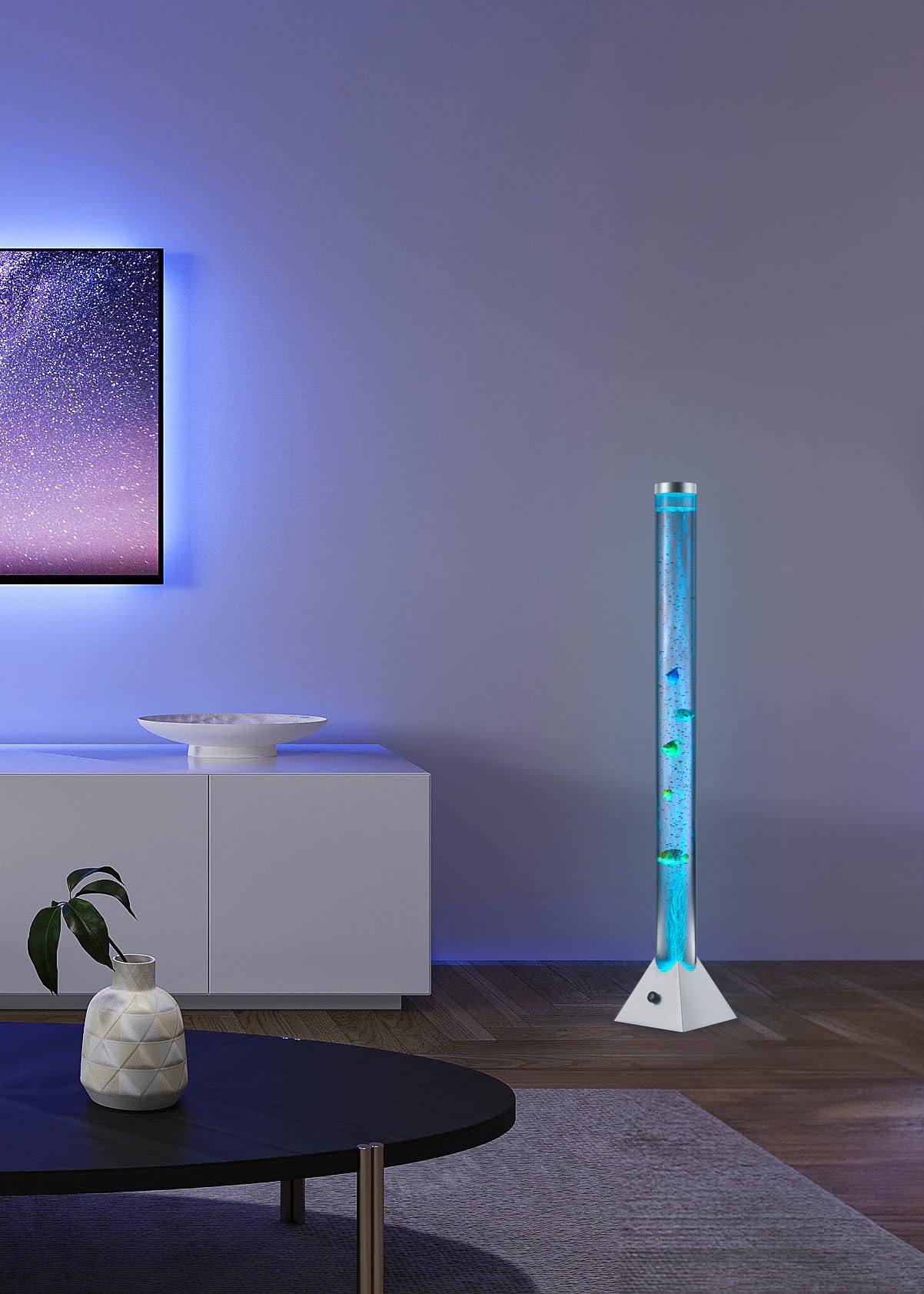 Reality Leuchten RLLiveYourLight Motion Piantana, LED, 3,6 W, Multicolore/titano/nero, 21,5 x 21,5 x 130 cm