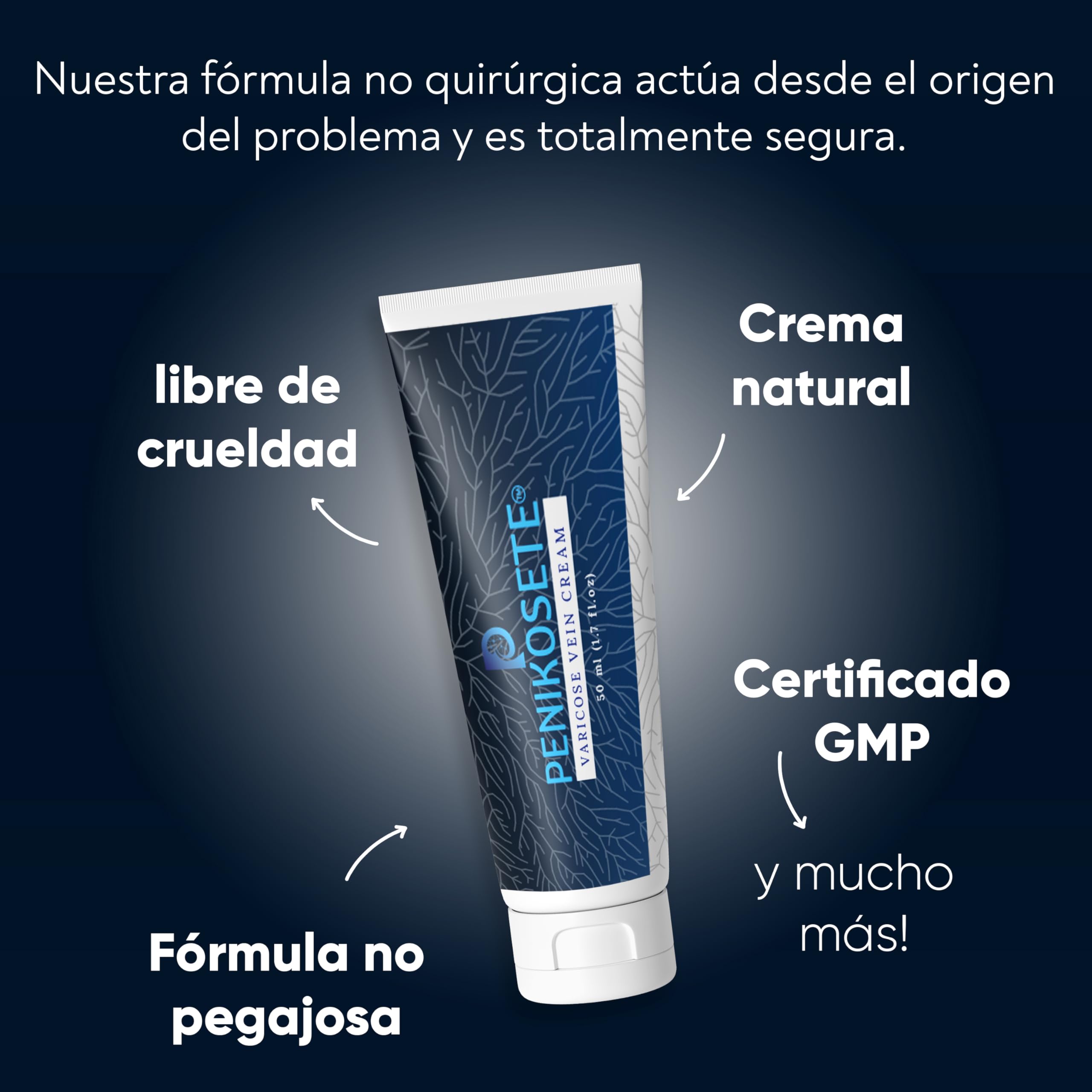 PENIKOSETE Crema Varices y Arañas Vasculares | Fórmula Ayurvédica Ashwagandha | Alivia Pesadez, Hinchazón y Calambres | Mejora Circulación Venosa | Natural, No Pegajosa | Certificada AYUSH