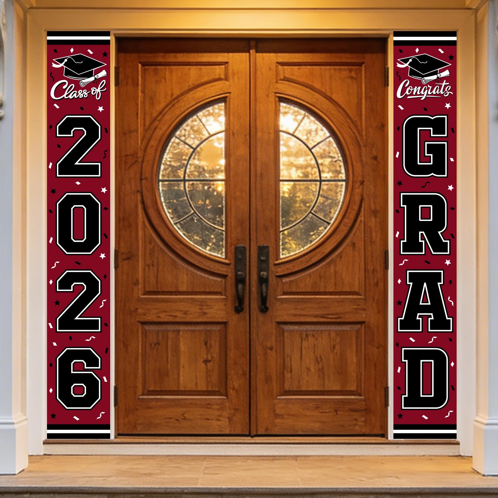 Photo 1 of 2026 Graduation Decorations,Congrats Grad Banner Backdrop for Class of 2026 Decorations- Maroon Graduation Party Decorations
