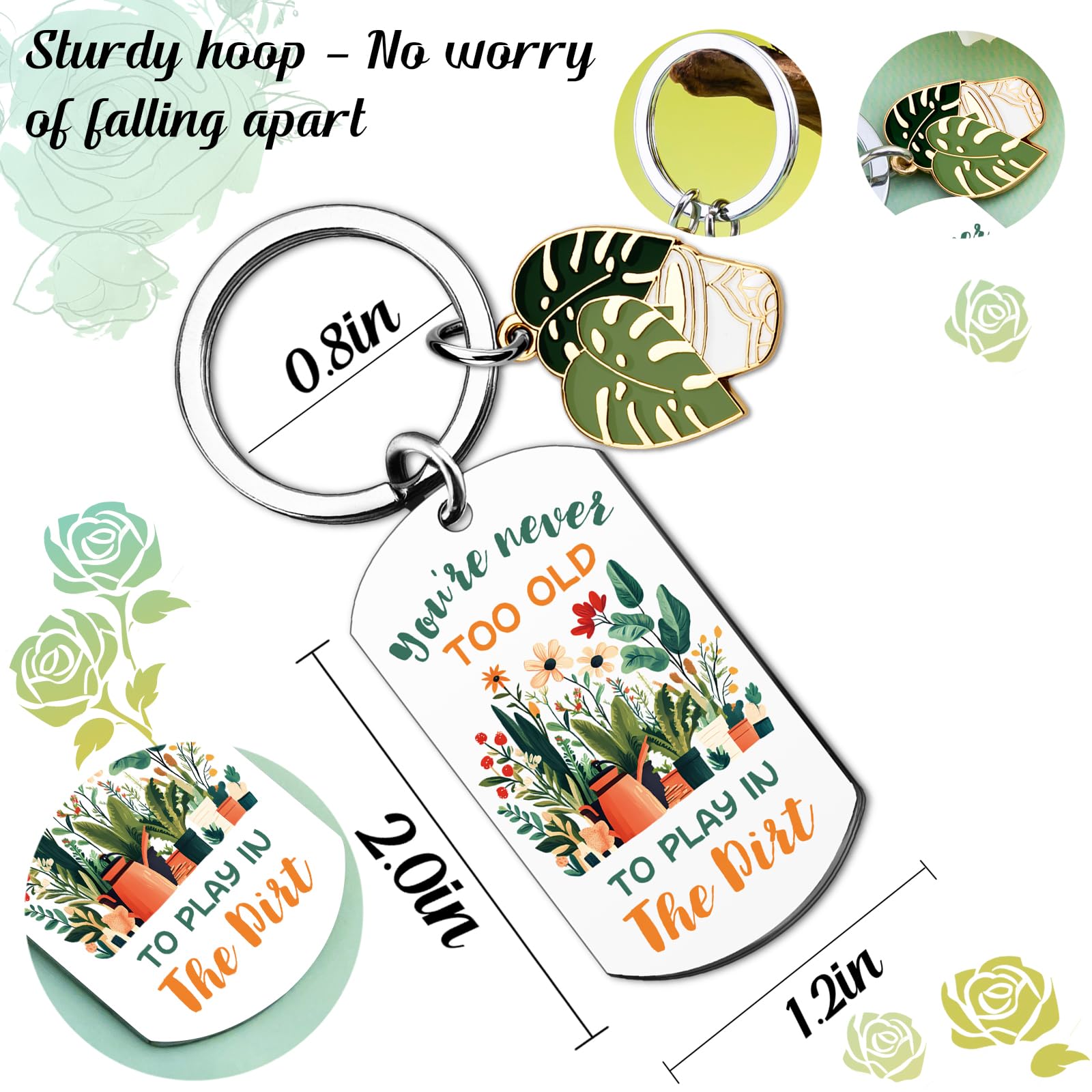Funny Gardening Gifts for Women Mom Nana Friend Coworker Plant Lover Gifts Garden Decor Accessories Plant Keychain for Birthday Christmas Retirements Mother Day