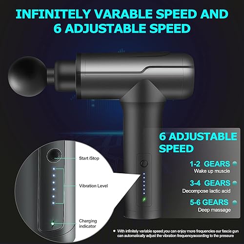 Miniatura 4 de KZED - Pistola de masaje muscular masaje de percusión para atletas masajeador de tejido profundo masajeador portátil de mano para aliviar el dolor 6