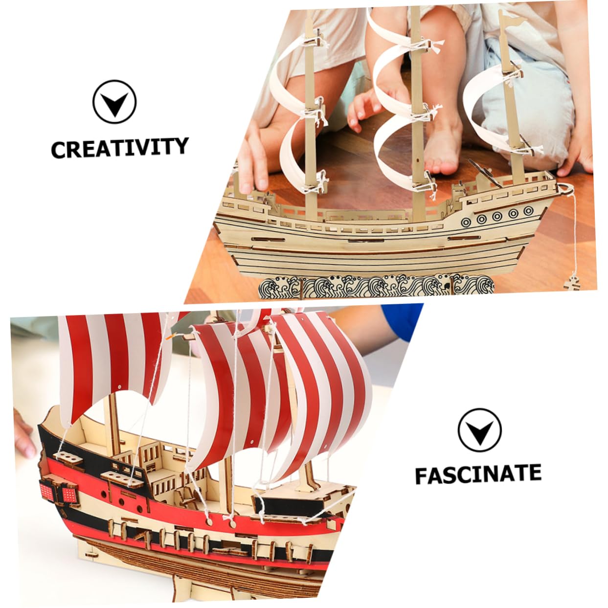 Abaodam Puzzles 3D de Madera para Adultos y Niños, 2 Sets, Diseño Realista, Manualidades Educativas para Casa y Oficina