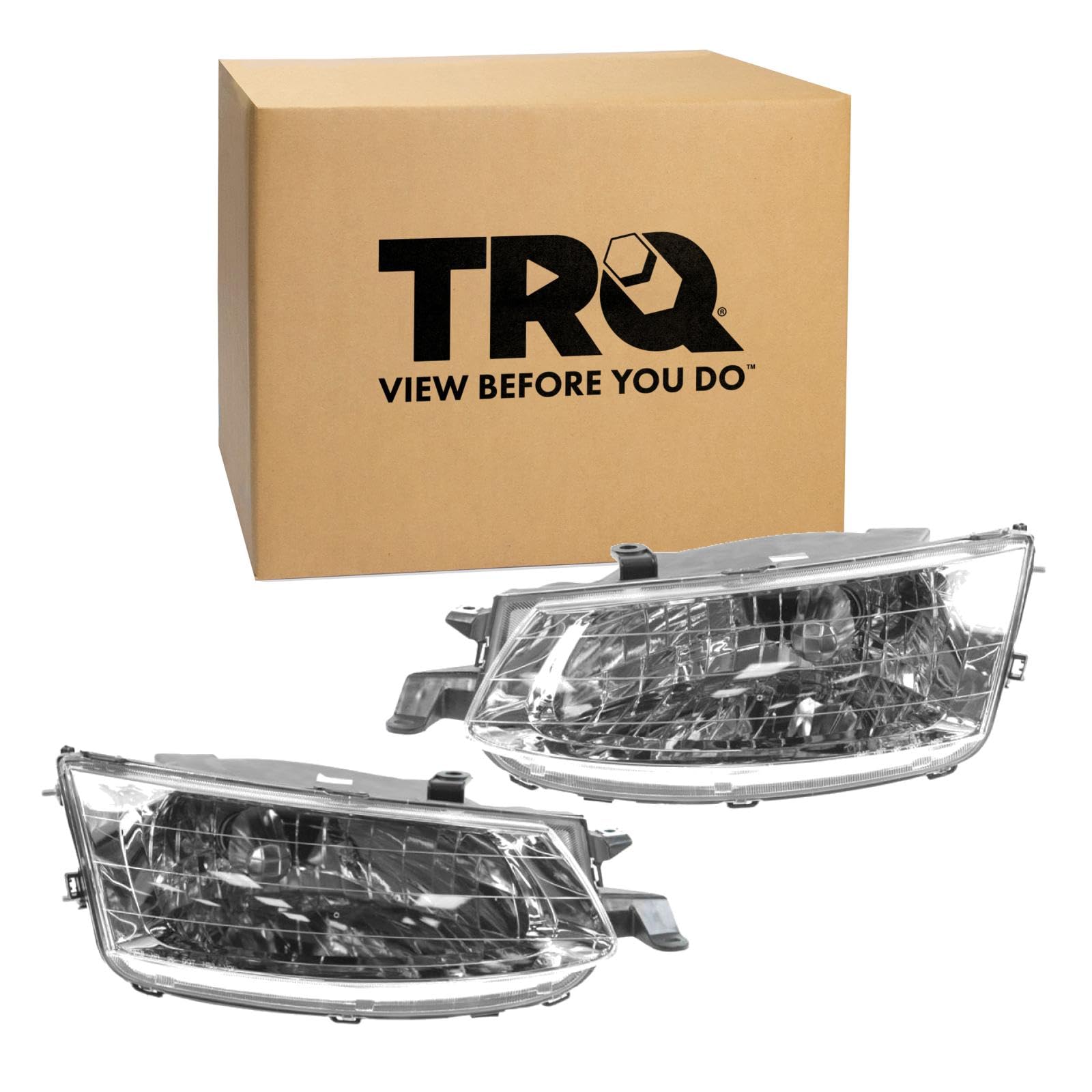TRQ 2 Piece Headlight Assembly Set Driver &amp; Passenger Side Compatible with Toyota Solara 1999-2001 TO2502131 TO2503131 81110-06050 8111006050 81150-06050 8115006050