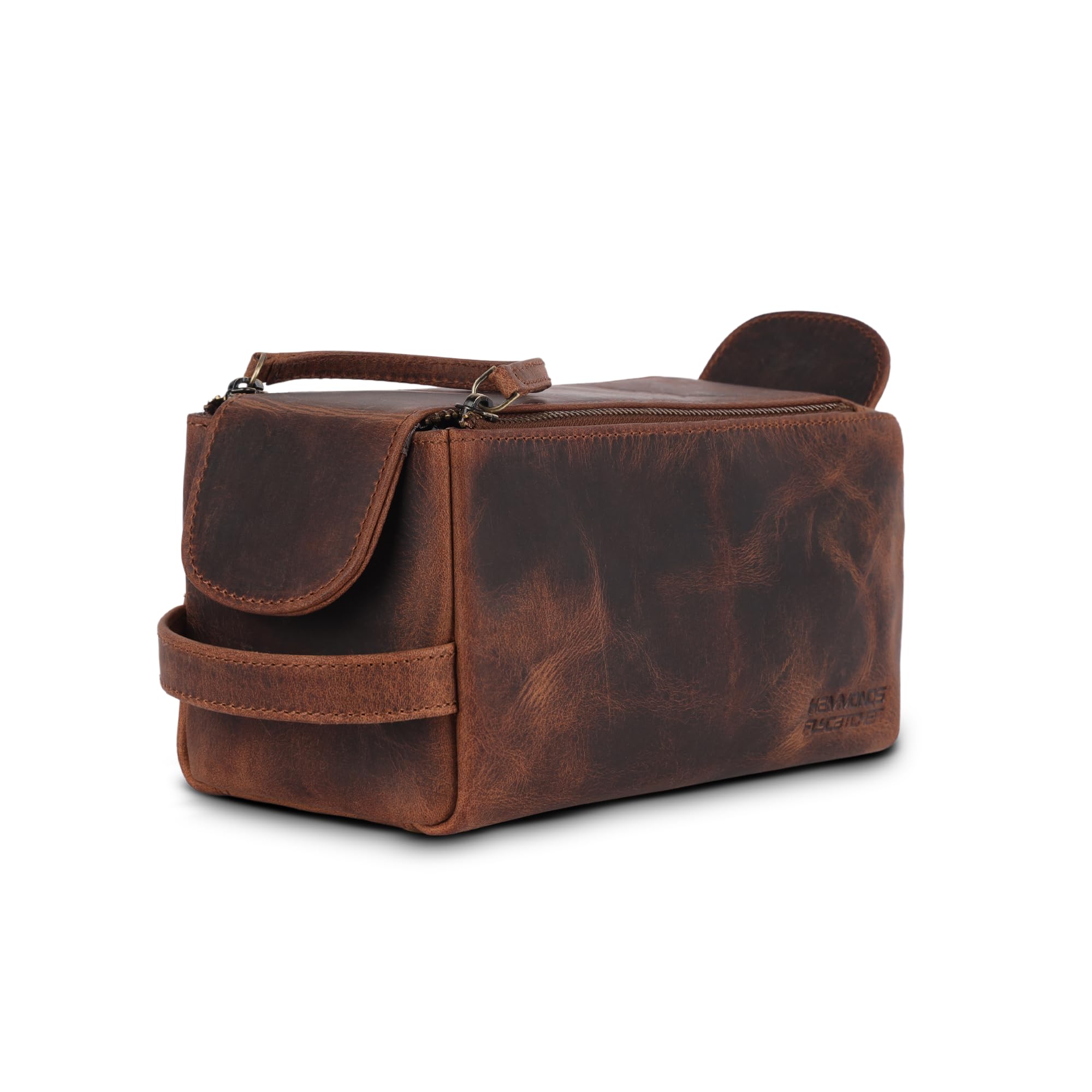 Hammonds Flycatcher Genuine Leather Travel Toiletry Bag for Men and Womens Makeup Bag Organizer, Grooming and Shaving Essentials- Mens Dopp Kit for